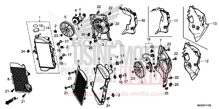 RADIATEUR de Africa Twin DCT PEARL GLARE WHITE (NHB53H) 2020